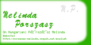 melinda porszasz business card